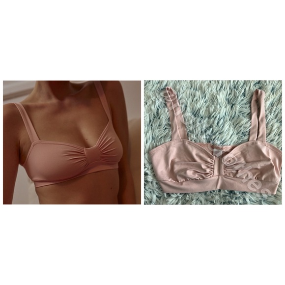 Free People Intimately Only Hearts Delicious Shirred Bralette Rose - Picture 3 of 7